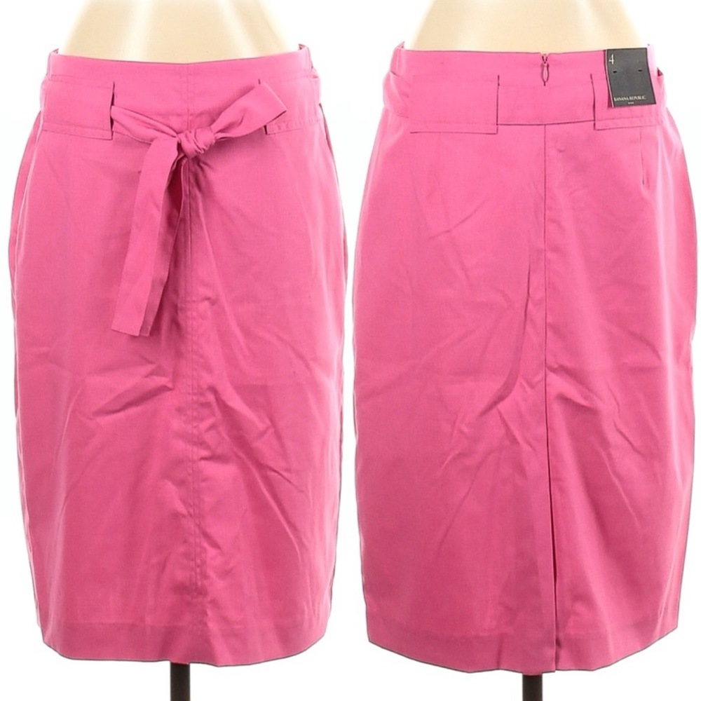 Banana Republic Casual Pencil Skirt Belted Pink Size 4 NEW